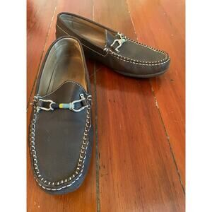 Riomar Men’s 9.5 Nautical Bit Loafers Brown Leather Shoes Boat Casual EU 42.5